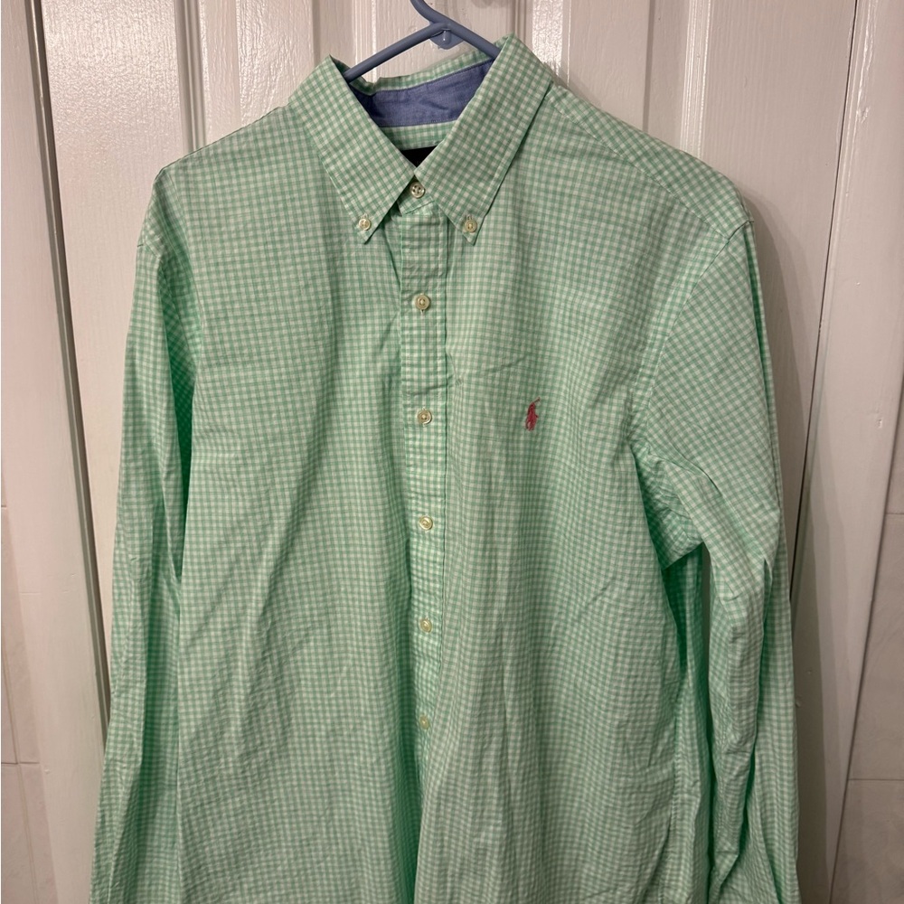 Polo by Ralph Lauren Green Casual Button Down Shirt with Gingham Check